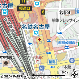 風来坊チェーン　近鉄名古屋駅店周辺の地図