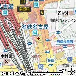 愛知県名古屋市中村区周辺の地図