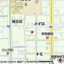 愛知県津島市莪原町みずほ周辺の地図