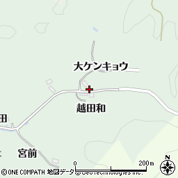 愛知県豊田市細田町越田和周辺の地図