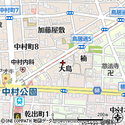 愛知県名古屋市中村区中村町大島95周辺の地図