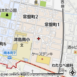愛知県津島市常盤町周辺の地図