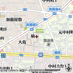 愛知県名古屋市中村区中村町楠38周辺の地図