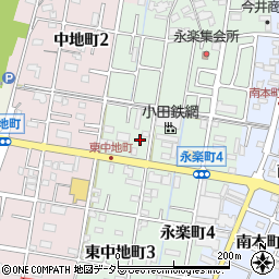 愛知県津島市東中地町周辺の地図