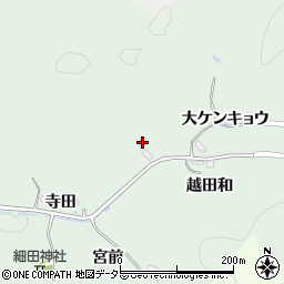 愛知県豊田市細田町（栃屋敷）周辺の地図