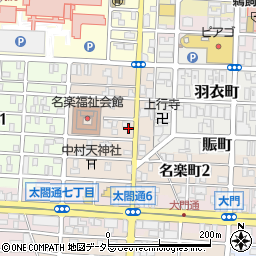 愛知県名古屋市中村区名楽町周辺の地図