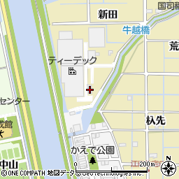 愛知県津島市越津町（新田）周辺の地図