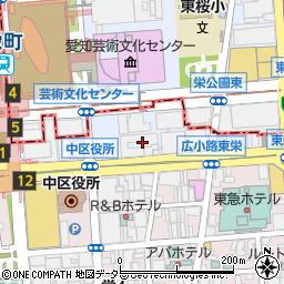 愛知県名古屋市中区新栄町周辺の地図