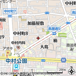 愛知県名古屋市中村区中村町大島91周辺の地図