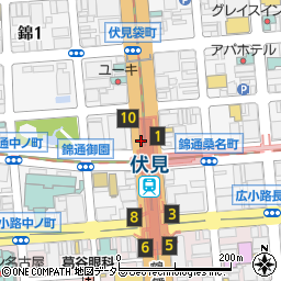 ファミリーマート地下鉄伏見駅北店周辺の地図