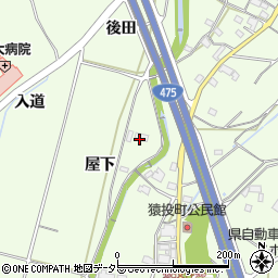 愛知県豊田市猿投町屋下周辺の地図