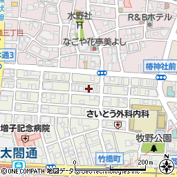 愛知県名古屋市中村区竹橋町周辺の地図