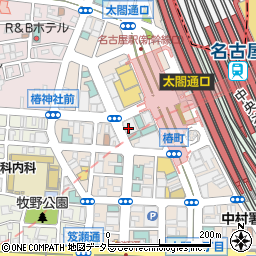 愛知県名古屋市中村区椿町7-18周辺の地図