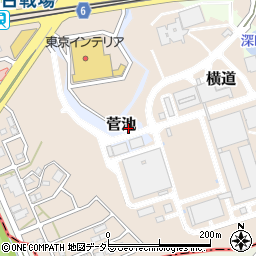 愛知県長久手市菅池周辺の地図