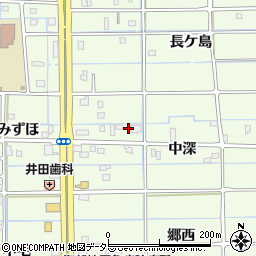 愛知県津島市莪原町中深周辺の地図