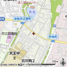 愛知県津島市宮川町周辺の地図