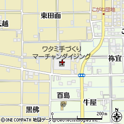 愛知県津島市牛田町角田周辺の地図