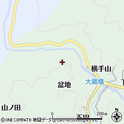 愛知県豊田市大蔵町盆地周辺の地図