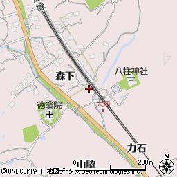 愛知県豊田市八草町森下周辺の地図