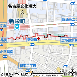 ディヴァ　インレコード新栄周辺の地図
