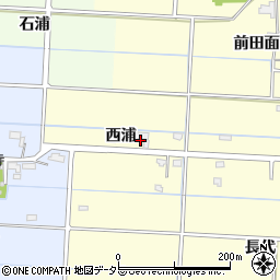 愛知県愛西市宮地町西浦周辺の地図