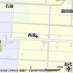 愛知県愛西市宮地町（西浦）周辺の地図