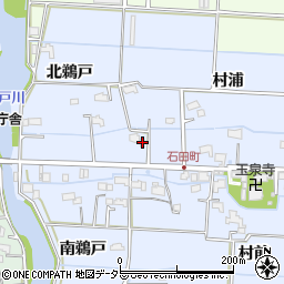 愛知県愛西市石田町北鵜戸105周辺の地図