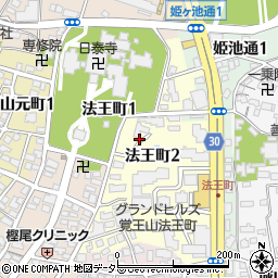 愛知県名古屋市千種区法王町周辺の地図