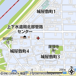 愛知県名古屋市中村区城屋敷町周辺の地図