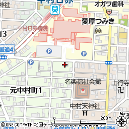 日本調剤中村日赤前薬局周辺の地図