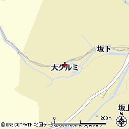 愛知県豊田市田茂平町（大グルミ）周辺の地図