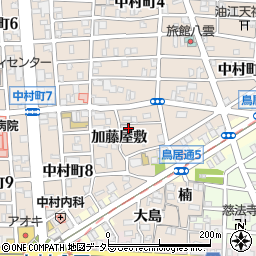 愛知県名古屋市中村区中村町加藤屋敷周辺の地図