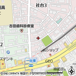 愛知県名古屋市名東区社台3丁目206周辺の地図