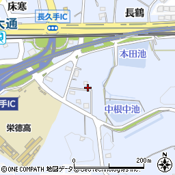愛知県長久手市岩作三ケ峯1-104周辺の地図