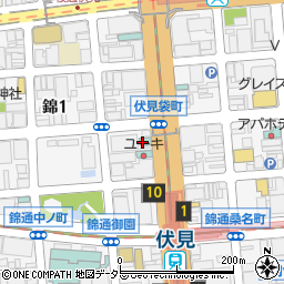 変なホテルエクスプレス名古屋伏見駅前周辺の地図