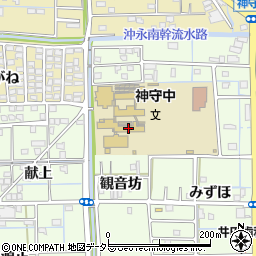 津島市立神守中学校周辺の地図