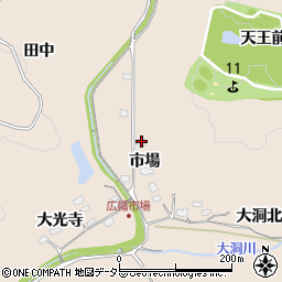 愛知県豊田市広幡町市場周辺の地図