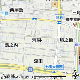 愛知県あま市七宝町桂河原周辺の地図