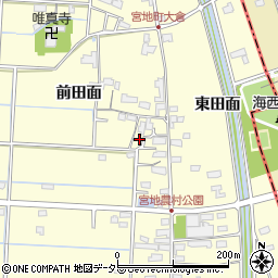 愛知県愛西市宮地町前田面37周辺の地図
