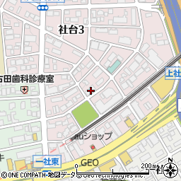 愛知県名古屋市名東区社台3丁目192周辺の地図