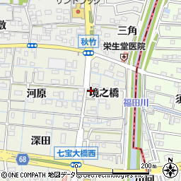 愛知県あま市七宝町桂境之橋周辺の地図