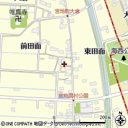 愛知県愛西市宮地町前田面8周辺の地図