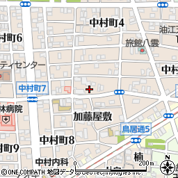 愛知県名古屋市中村区中村町加藤屋敷50周辺の地図