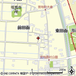 愛知県愛西市宮地町前田面40周辺の地図