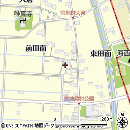 愛知県愛西市宮地町前田面7周辺の地図