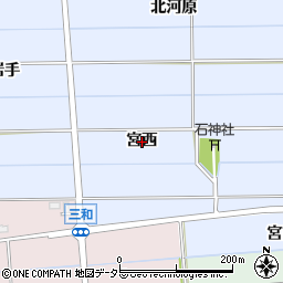 愛知県愛西市石田町宮西周辺の地図