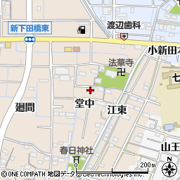 愛知県あま市七宝町下田（堂中）周辺の地図