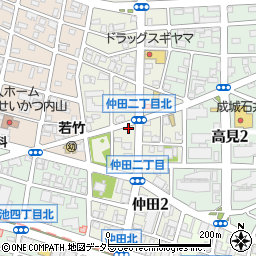 愛知県名古屋市千種区仲田周辺の地図
