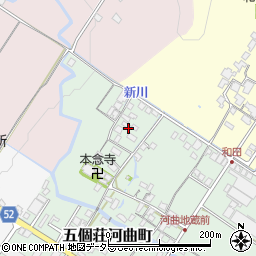 滋賀県東近江市五個荘河曲町周辺の地図
