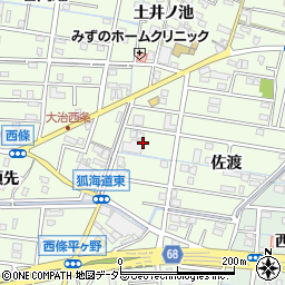 愛知県大治町（海部郡）西條（大門先）周辺の地図